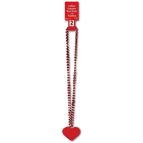 Cinnamon Heart Collares w/Heart Medallion, Size 36"