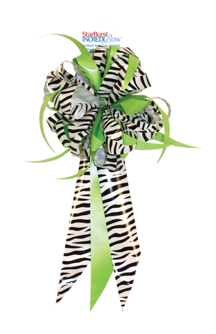 Lazo Starburst en Diseño de Rayas de Zebra, Verde Lima