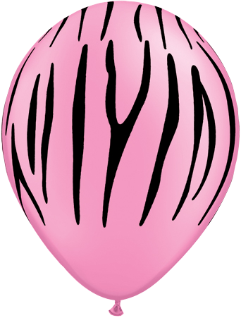 11" Redondo, Rosa Neon con Rayas de Zebra