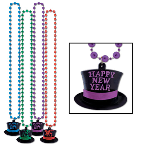 Collares w/Happy New Year Top Hat Medallion, Size 36"