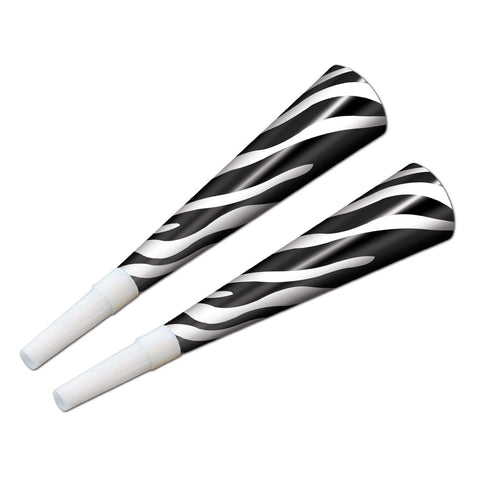 Zebra Print Horns, Size 9"