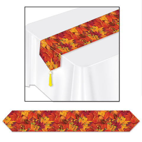 Printed Fall Leaf Table Runner, Size 11" x 6'