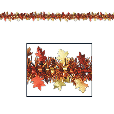 FR Metallic Autumn Leaf Garland, Size 12'