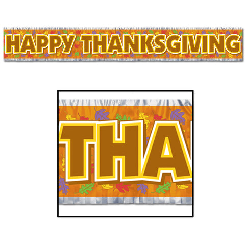 Met Happy Thanksgiving Fringe Banner, Size 8" x 5'