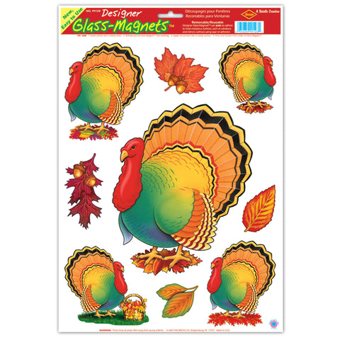 Thanksgiving Turkey Adherivos, Size 12" x 17" Sh