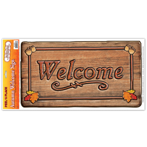 Autumn Welcome Sign Peel 'N Place, Size 12" x 24" Sh