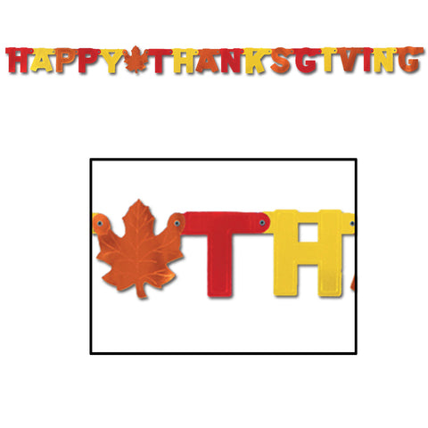 Foil Happy Thanksgiving Streamer, Size 4¼" x 6'