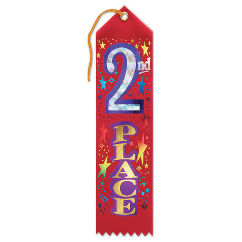 2nd Place Award Ribbon, Size 2" x 8"