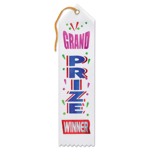 Grand Prize Winner Award Ribbon, Size 2" x 8"