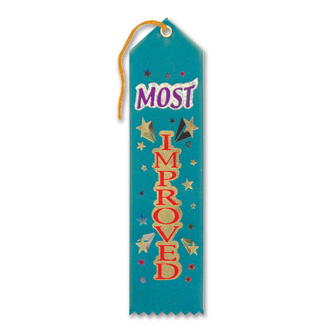 Most Improved Award Ribbon, Size 2" x 8"