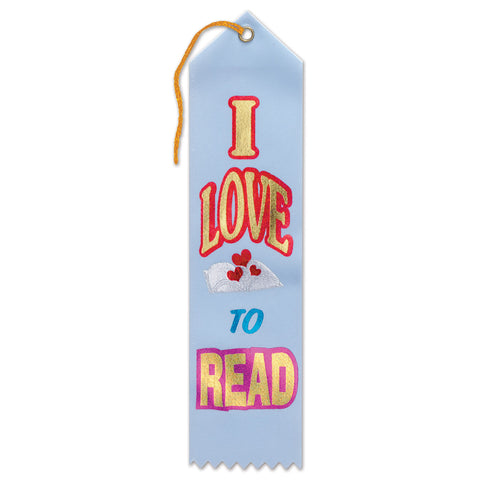 I Love To Read Award Ribbon, Size 2" x 8"