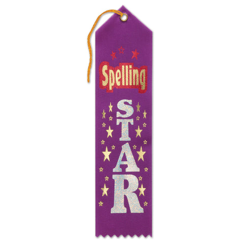 Spelling Star Award Ribbon, Size 2" x 8"