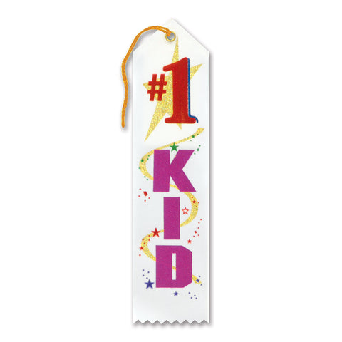 #1 Kid Award Ribbon, Size 2" x 8"