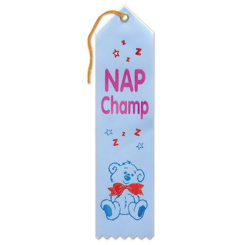Nap Champ Award Ribbon, Size 2" x 8"