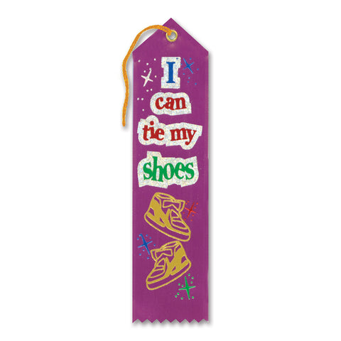 I Can Tie My Shoes Award Ribbon, Size 2" x 8"