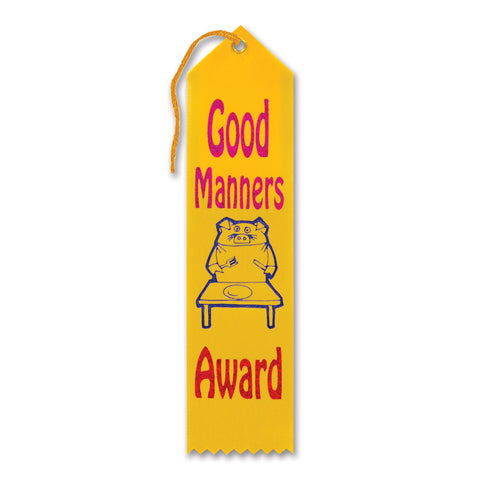 Good Manners Award Ribbon, Size 2" x 8"
