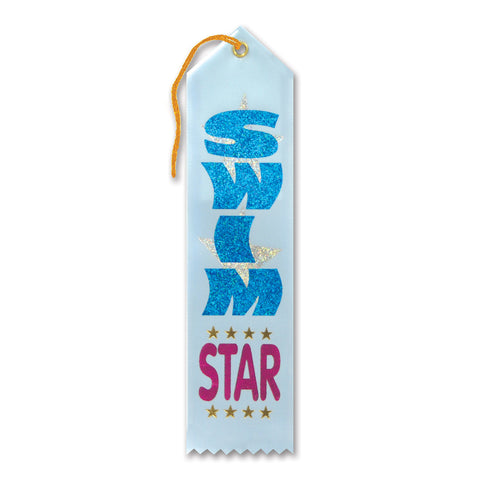 Swim Star Award Ribbon, Size 2" x 8"