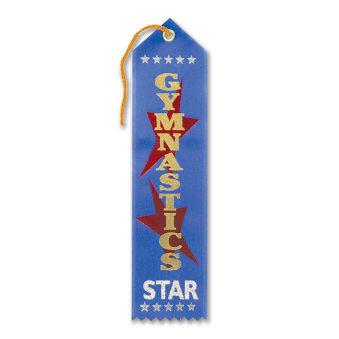 Gymnastics Star Award Ribbon, Size 2" x 8"