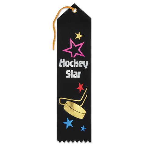 Hockey Star Award Ribbon, Size 2" x 8"
