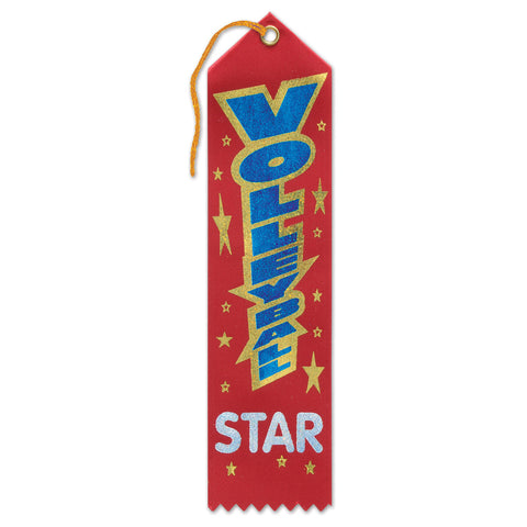 Volleyball Star Award Ribbon, Size 2" x 8"