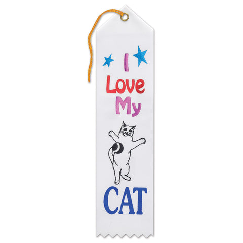 I Love My Cat Award Ribbon, Size 2" x 8"