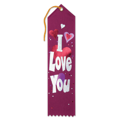 I Love You Award Ribbon, Size 2" x 8"