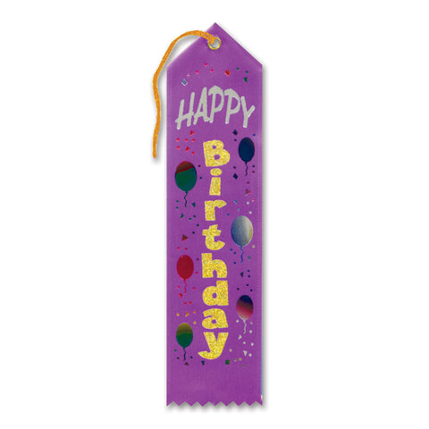 Happy Birthday Award Ribbon, Size 2" x 8"