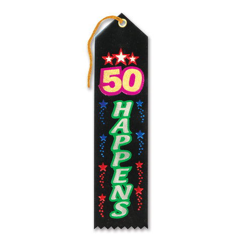 50 Happens Award Ribbon, Size 2" x 8"
