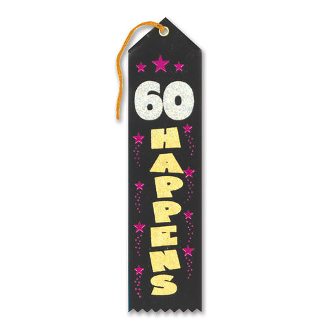 60 Happens Award Ribbon, Size 2" x 8"
