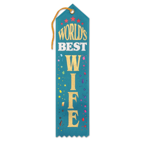 World's Best Wife Award Ribbon, Size 2" x 8"