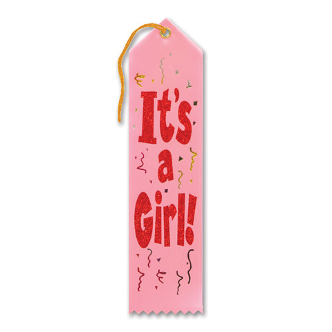 It's A Girl! Award Ribbon, Size 2" x 8"