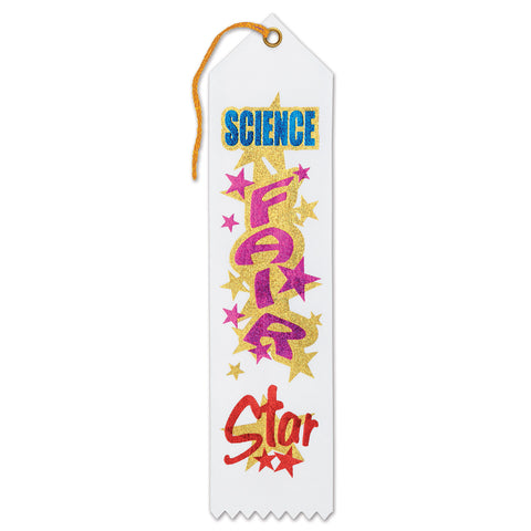 Science Fair Star Award Ribbon, Size 2" x 8"
