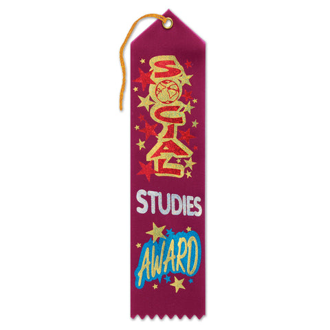 Social Studies Award Ribbon, Size 2" x 8"