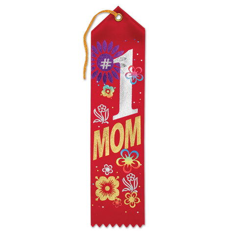 #1 Mom Award Ribbon, Size 2" x 8"