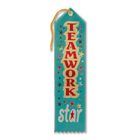 Teamwork Star Award Ribbon, Size 2" x 8"