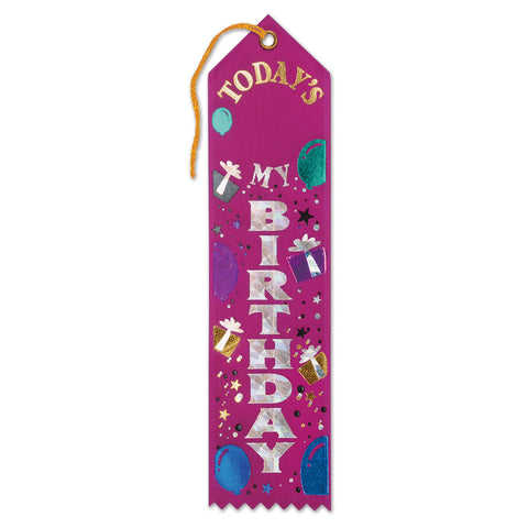 Today's My Birthday Award Ribbon, Size 2" x 8"