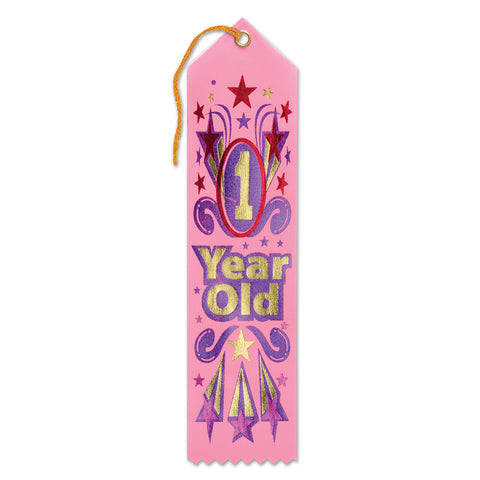 1 Year Old Award Ribbon, Size 2" x 8"