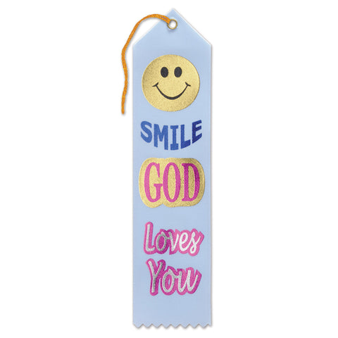 Smile, God Loves You Ribbon, Size 2" x 8"