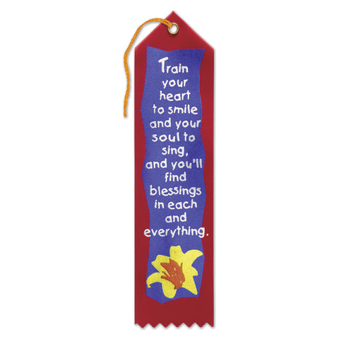 Train Your Heart To Smile Ribbon, Size 2" x 8"
