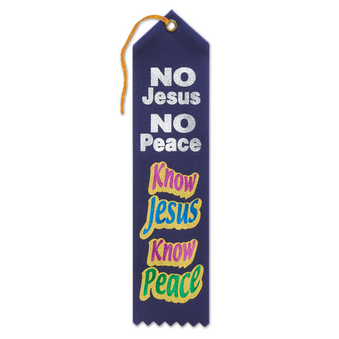 Know Jesus Know Peace Ribbon, Size 2" x 8"