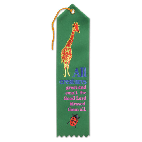 All Creatures Great And Small Ribbon, Size 2" x 8"