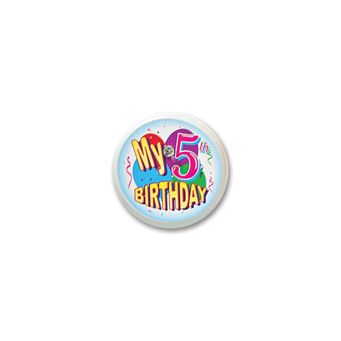My 5th Birthday Blinking Button, Size 2"