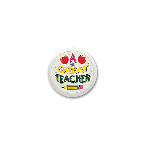 A Great Teacher Blinking Button, Size 2"