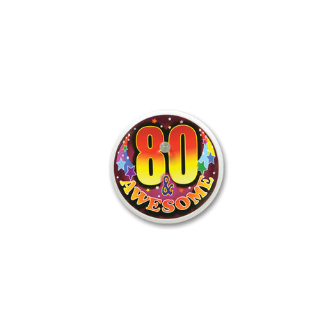 80 & Awesome Blinking Button, Size 2"