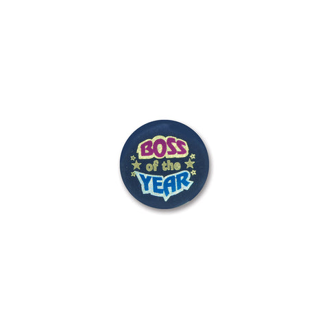 Boss Of The Year Satin Button, Size 2"