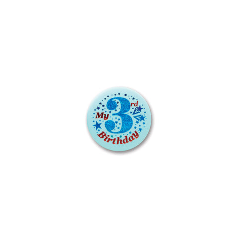 My 3rd Birthday Satin Button, Size 2"