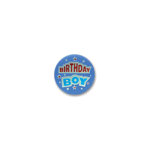 Birthday Boy Satin Button, Size 2"