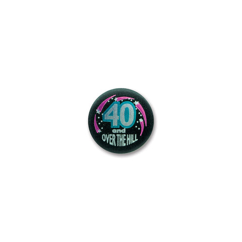 40 & Over The Hill Satin Button, Size 2"