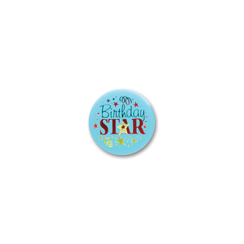 Birthday Star Satin Button, Size 2"