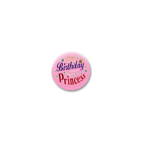 Birthday Princess Satin Button, Size 2"